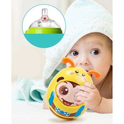 Cartoon Tumbler Doll Roly-poly Baby Toys Cute Rattles Ring Bell Newborns 3-12 Month Early Educational Development Toy Gift