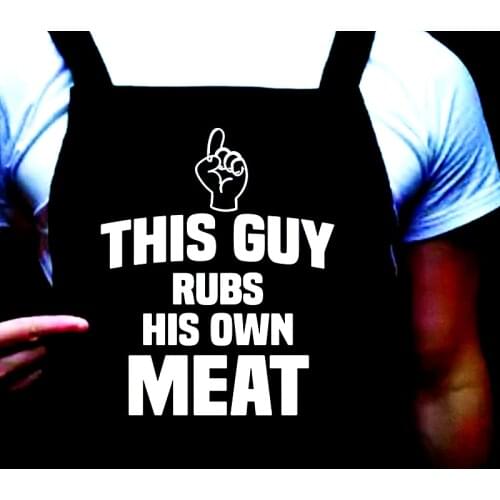 Custom This Guy Rubs His Own Meat,Manly Apron,Personalized Funny And Humorous Kitchen BBQ Grilling Gifts,Father,Grandfather Gift
