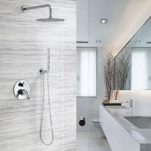 Circular Shower Faucet Set Ceiling Mount Rainfall Brass Shower Cold And Hot Mixer Tap Bathtub Shower Kit