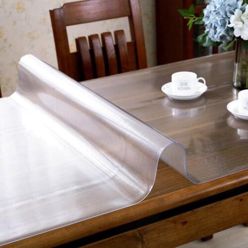 New PVC Soft Glass Transparent Tablecloth Thickened Waterproof And Oil-proof Tea Table Cushion Rectangular Table Cloth For Home