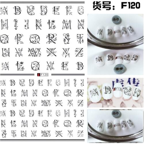 Newest F120 nail sticker 3d Japan style nail decals template DIY nail decoration tips