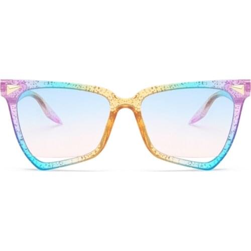 New 2019 Rainbow Glamour Women Sunglasses Luxury Ladies Designer Sun Glasses Colorful Brand Shades