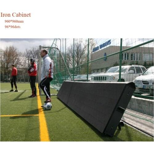 Outdoor P10 Football Basketball LED Screen Stadium Perimeter With stents Iron 960x960mm Cabinet Soccer game scores billboard