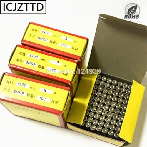 Fuse tube 5x20mm F 3A 3A glass tube fuse 5 * 20 F3AL250v quick break 3a 100pcs/box glass fuse 5mm 20mm