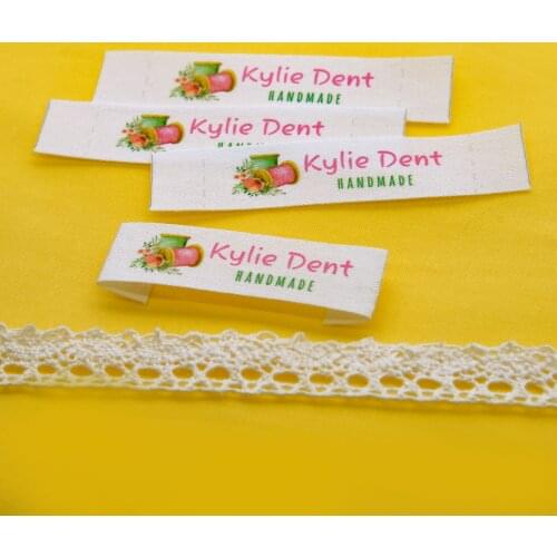 Custom Clothing Labels, Pink series, Organic Cotton Logo or Text Label, Custom or mashup (FR038)