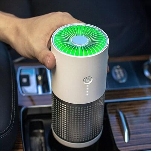 Mini Portable Air Purifier Anion Generator True HEPA Filter USB Charging Clean Air Traveling Home Office Negative Ion Cleaner