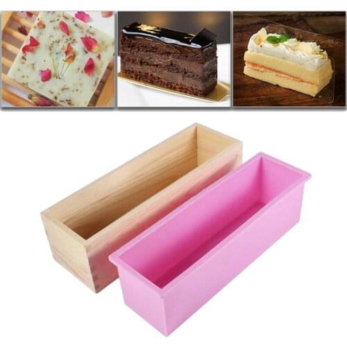 1200ml Rectangle Silicone Soap Making Mold Wooden Box Handmade Craft Soap Mould Toast Cake Loaf Mold Baking Kitchen Tools