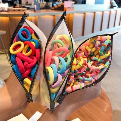 50/100PCS/Set New Girls 2.5cm Colorful Nylon Basic Scrunchie Ponytail Holder Hair Bands Kids Headband Fashion Hair Accessories