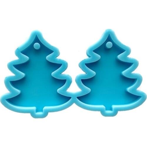 Christmas Pine Tree Earrings Epoxy Resin Mold Eardrop Dangler Casting Silicone Mould DIY Crafts Jewelry Pendant Mold