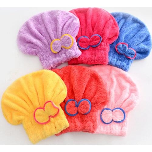 Microfiber hair towel turban towel Quickly hair drying towel Women Girls Ladies Absorbent shower cap Bathroom Products