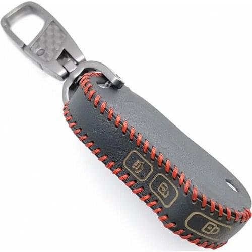 Folding 3 buttons Leather key fob Protect skin cover case cap hood for Kia ceed CD 2018 2019 sportage R Stinger sorento Cerato