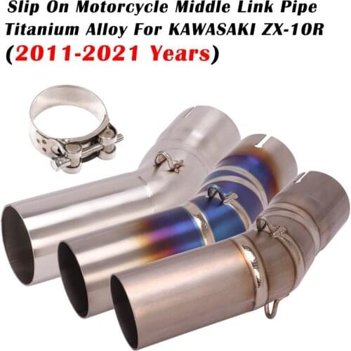 Slip On For Kawasaki Ninja ZX10R ZX-10R 2011-2021 51mm Exhaust Pipe Middle Connection Link Pipe Titanium Alloy Escape Modified
