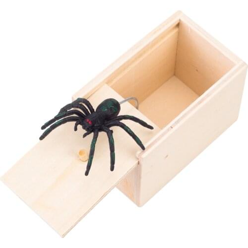 Surprising Box With Spider Inside Wooden Prank Spider Scare Box Play A Trick With Children Parents Friends Joke Trick Toys Gifts