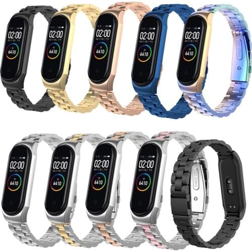 Pulseira For Xiaomi Mi Band 4 3 Strap Stainless Steel Watchband Watch Bracelet Smart Watches Band For Miband 4 Wristband Correa