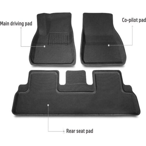 1*Accessories Special Fully Surrounded Foot Pad For Tesla Model 3 2017 -2020 Car Waterproof Non-slip Floor Mat TPE XPE Modified