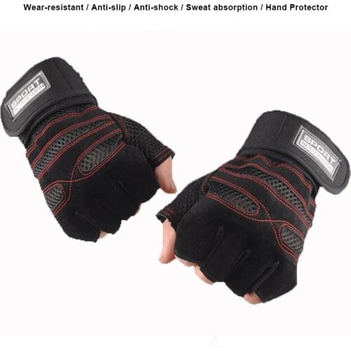 1 Pair Cycling Gloves Half Finger Anti-Slip Breathable Gym Fitness Gloves Men Bike Gloves Bicycle Accessories Hand Protector