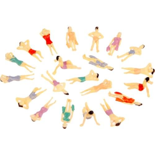 20pcs Model Beach People 0.5 inch Different Poses Scale 1:150 Miniature Figure Scenery Layout High Quality