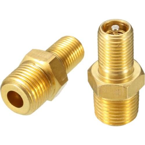 4Pcs Tank Fill Valves 1/4\\\"MPT Solid Brass Plated Air Compressor Accessories Tools Kit