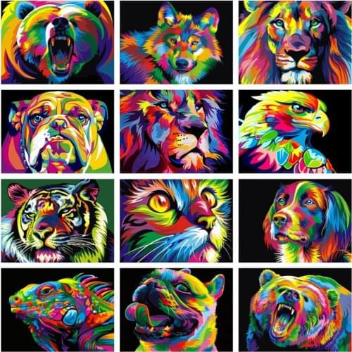 5D Diamond Painting Full Square/Round Lion Animals Cross Stitch Diamond Embroidery Cat Rhinestones Art Gift Decoration for Home