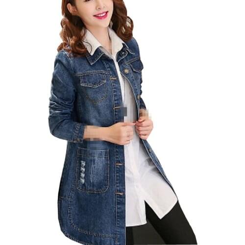 B2012 spring autumn 2019 new women big size fashion wear long sleeves denim jacket cheap wholesale