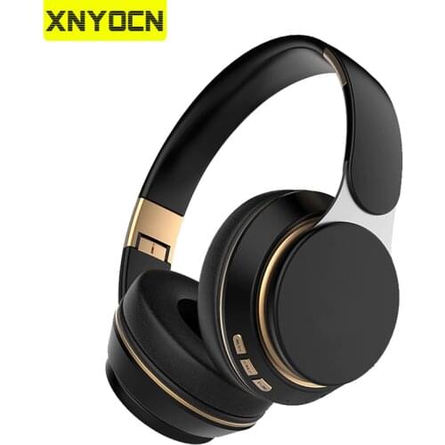 Xnyocn Wireless Headphones HIFI Stereo Bluetooth 5.0 Headset 3.5mm Wired Sports Earphone Support TF Card With Mic For Smartphone