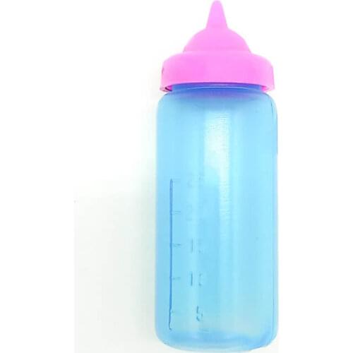 Biberón para muñecas bebé reborn de plástico soplado de 6 cm. de altura por 2 cm. de ancho, fabricado en España