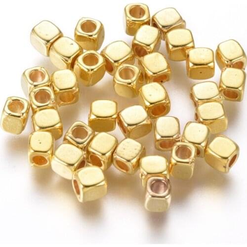 100pcs Cube Shape CCB Plastic Beads Spacer Beads for Jewelry Making DIY Bracelet Necklace Accessories 4x3.5x3.5mm Hole: 2mm