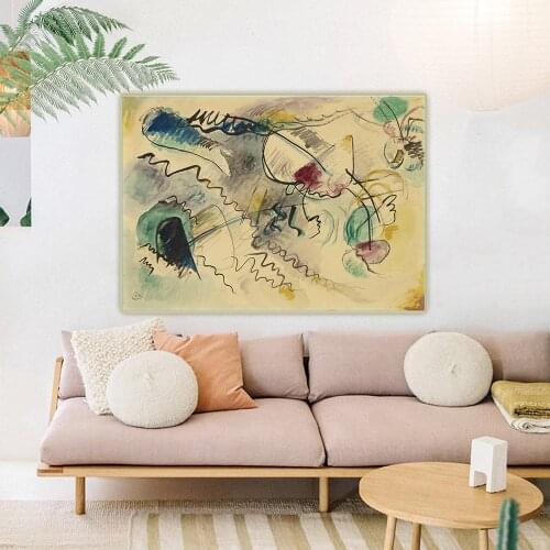 Citon Wassily Kandinsky《Untitled 14》Canvas Art Oil Painting Artwork Picture Wall Background Decorations Home Living Room Decor