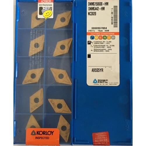 DNMG150604 DNMG150608 -HM NC3020 100% original KORLOY Carbide insert Processing: Alloy steel etc