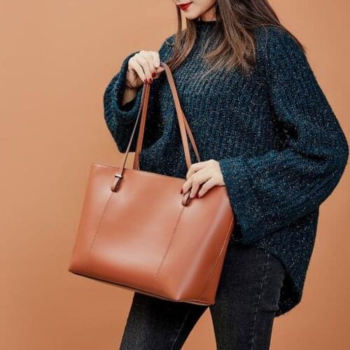 Quality Leather Large Capacity Shoulder Bag for Women 2021 Girls Fashion Hand Bags Beautiful Design New Arrival Black Tote Bag