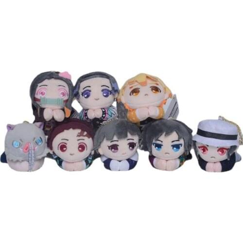 Kawaii Genuine 10 Cm Anime Demon Slayer Plush Toys Kimetsu No Yaiba Agatsuma Zenitsu Nezuko Hashibira Hairy Toy Puppets