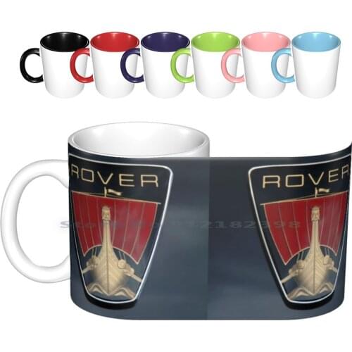 Classic Rover P6 Viking Ship Badge ( Black Background ) Ceramic Mugs Coffee Cups Milk Tea Mug Rover Rover P6 Rover 2000 Rover