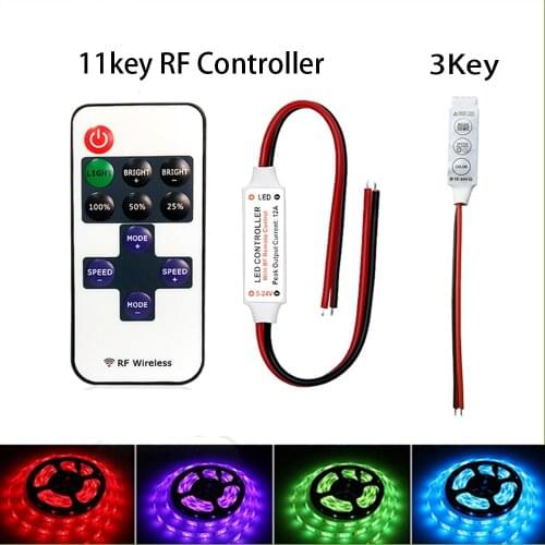 LED Strip Controller Mini Dimmer RF Remote DC 5V 12V 24V Controller For LED 5050 5630 2835 Strip Single Color