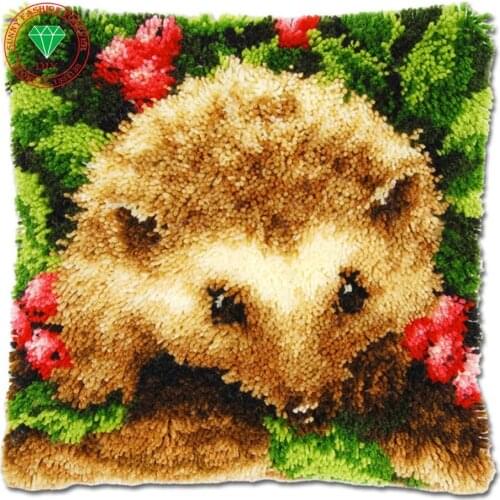 Hook rug stitch pillowcase embroidery thread Latch hook rug kits cushion rug home cushion mat hook rug christmas latch hook