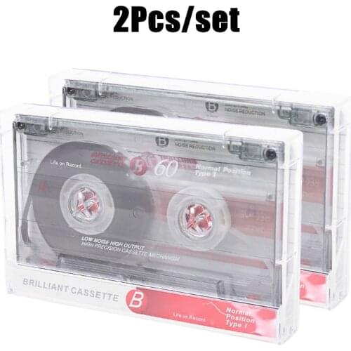 2Pcs High-quality Standard Cassette Blank Tape Player Empty 60 Minutes Magnetic Audio Tape Recording For Speech Music Recording