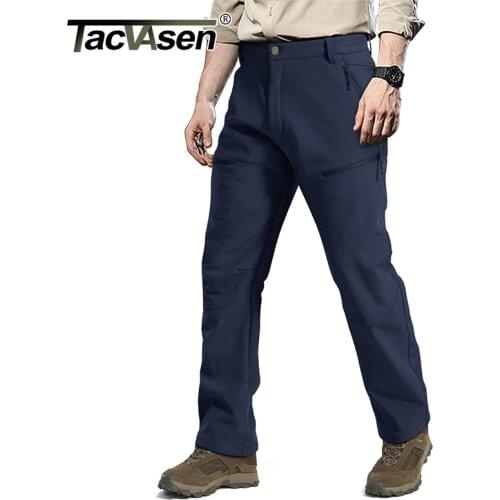 TACVASEN Softshell Military Tactical Pants Men Solid Fleeced Warm Army Airsoft Trousers Casual Cargo Work Hike Ski Pant Trousers