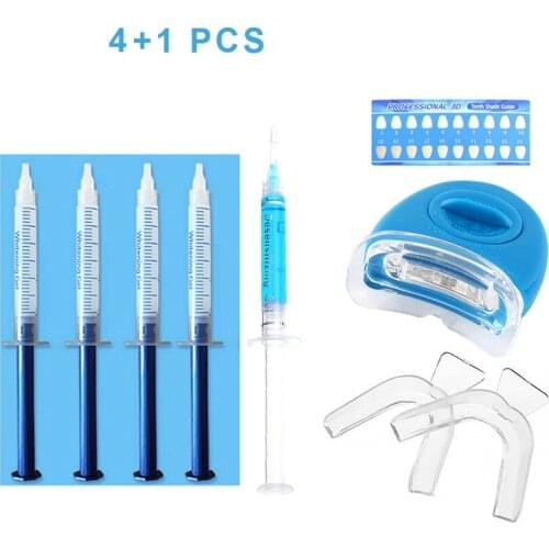 Dentist Bleaching Teeth Whitening Kit Tooth Whitener Oral Gel Strips Mouth Guard Contrast Card Set Dental Desensitizing Gel Care