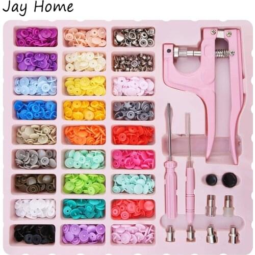 270 Sets Plastic Fasteners Snaps Button with Pliers Set 25 Colors Plastic Metal Snaps No-Sew Buttons for Clothes Sewing Crafting