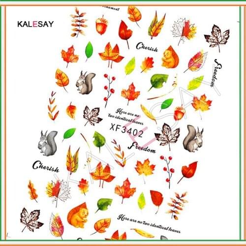 Autumn Maple Leaf Nail Art Stickers for Manicure Lovely Nail Design Decoration Decals Decor Self Adhesive Designer Nail Stickers