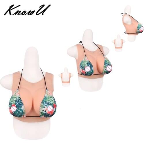 KnowU B/C/D/E/G Cup silicone breast forms summer version elastic cotton filled crossdresser drag queen transvestite cosplay