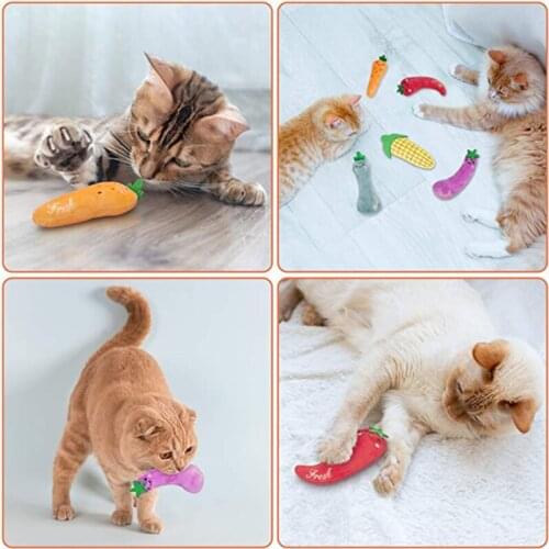 Pets Cat Vegetable Series Plush Toys Contain Cat Mint Teeth Grinding Catnip Toys Funny Interactive Plush Cat Toy New
