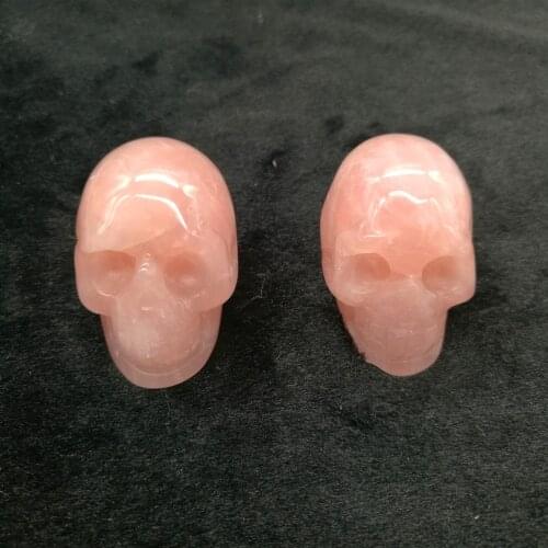Rose quartz crystal skull natural minerals carved stones gemstone spiritual meditation reiki healing fontaine decoration maison