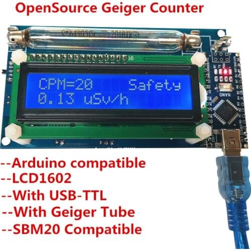 LCD Assembled Geiger Counters Kit Geiger Counter Module Miller Tube GM Tube Nuclear Radiation Detector With Sound Light Alarm