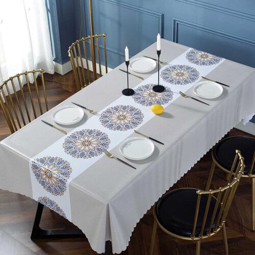 Nordic Style pvc Household Waterproof Tablecloth Printing Cover Resistant Oilproof Heat resistant Table Cloth for Wedding Party