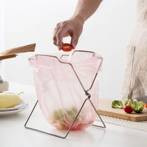 Folding Trash Bag Holder Stand Portable Foldable Outdoor Hamper Stand Garbage Rack Camping Picnic Dish Cloth Rack Towel Rubbish