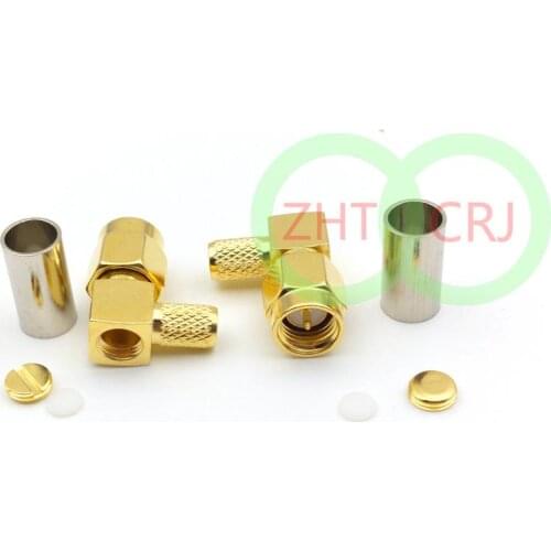 SMA Male 90 Degree Right Angle for Crimp RG58 RG142 LMR195 RG400 RG223 Cable Plug RF Coax Connector New