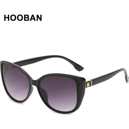 HOOBAN Brand Designer Cat Eye Sunglasses Women Vintage Light Weight Sun Glasses For Female Fashion Gradient Outdoor Eyeglasses