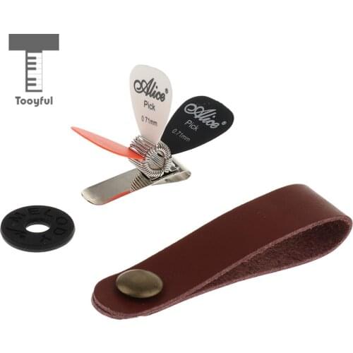 Tooyful Guitars Leather Strap Hook Headstock with Picks & Pick Spring Holder & Washer Musical Instrument Parts
