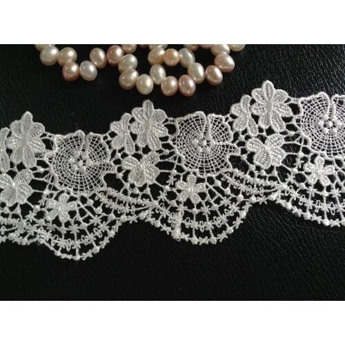 6.5cm Water Soluble Embroidered flower Lace trim,lace accessories,XERY103t