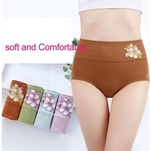 Ladys Panties High Waist Sexy Womens Underwear Soft Lingerie Cotton Briefs Breathable Full Coverage Panty Tummy Control